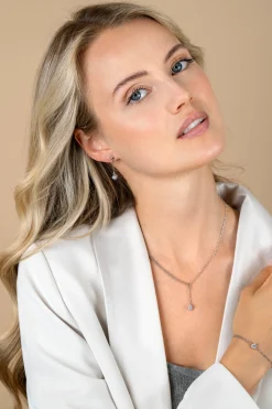 ZINZI zilveren multi-look armband met ovale en jasseron schakels, met ronde witte zirkonia in vierpootszetting 17-19cm ZIA2660