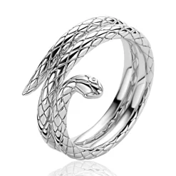 ZINZI zilveren multi-look ring (14mm breed) met slang ZIR2721