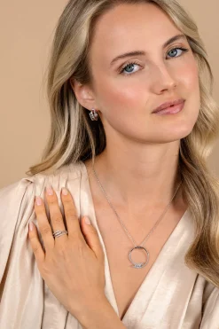 ZINZI zilveren multi-look ring (8mm breed) met 3 rijen, bezet met witte zirconia's ZIR2645