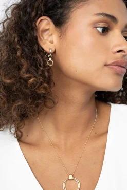 ZINZI zilveren oorbedels bicolor ringetjes 10mm rond ZICH2059 (zonder oorringen)