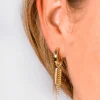 ZINZI zilveren oorbedels geel verguld open rechthoek 14mm ZICH1692G (zonder oorringen)
