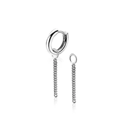 ZINZI zilveren oorbedels gourmet ketting 30mm ZICH1694 (zonder oorringen)
