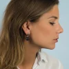 ZINZI zilveren oorbedels parel zwart 12mm ZICH305Z (zonder oorringen)