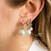 ZINZI zilveren oorbedels parel wit 12mm ZICH305W (zonder oorringen)