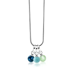 ZINZI zilveren oorbedels parel turquoise ZICH266T (zonder oorringen)
