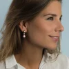 ZINZI zilveren oorbedels parel roze ZICH266R (zonder oorringen)