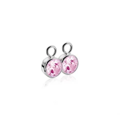 ZINZI zilveren oorbedels roze ZICH186R (zonder oorringen)