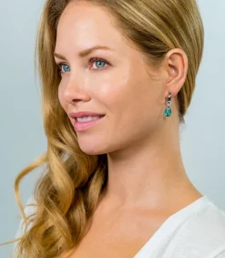 ZINZI zilveren oorbedels turquoise ZICH1171T (zonder oorringen)