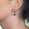 ZINZI zilveren oorbedels zwarte bead 6mm ZICH1749Z (zonder oorringen)