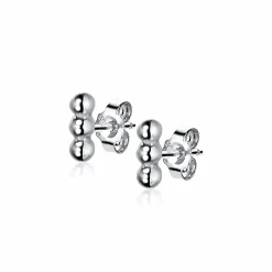 ZINZI zilveren oorknoppen drie bolletjes 6mm ZIO2230