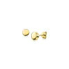 ZINZI zilveren oorknoppen geel verguld glad rond 6mm ZIO1376G