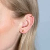 ZINZI zilveren oorknoppen 14K geelverguld drie bolletjes 6mm ZIO2230G