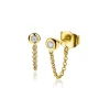 ZINZI zilveren oorknoppen 14K geel verguld met ketting rond wit ZIO1773Y