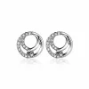 ZINZI zilveren oorknoppen 10mm symboliseert verbondenheid witte zirconia's ZIO2119