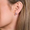ZINZI zilveren oorknoppen staafje blauw 8mm ZIO1689B