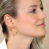 ZINZI zilveren oorringen geel verguld 35 x 2mm glad ZIO435G