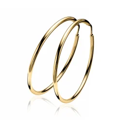 ZINZI zilveren oorringen geel verguld 35 x 2mm glad ZIO435G