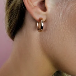 ZINZI zilveren oorringen rosé verguld 17 x 3mm ZIO186R