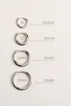 ZINZI zilveren oorringen 17 x 2mm glad met luxe klapsluiting ZIO402