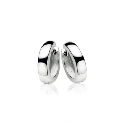 Zinzi zilveren oorringen 12 x 3mm glad met luxe klapsluiting ZIO187