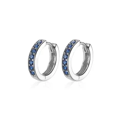Zinzi zilveren oorringen 15 x 3mm donkerblauw ZIO191DB