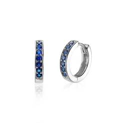 Zinzi zilveren oorringen 15 x 3mm donkerblauw ZIO191DB