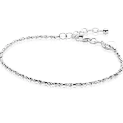 ZINZI zilveren organisch gedraaide schakel armband (1,8mm breed) 17-20cm ZIA2843