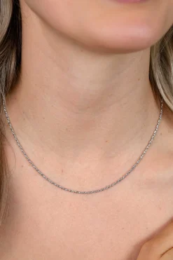 ZINZI zilveren organisch gedraaide schakel ketting (1,8mm breed) 42-45cm ZIC2843