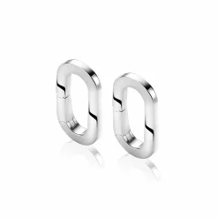 ZINZI zilveren ovale oorbedels sluitring 16mm voor je losse hangertjes ZICH2060 (zonder oorringen)