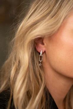 ZINZI zilveren ovale oorbedels  sluitring 16mm voor je losse hangertjes ZICH2060 (zonder oorringen)