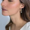 ZINZI zilveren ovale oorbedels  14K geel verguld sluitring 16mm voor je losse hangertjes ZICH2060G (zonder oorringen)