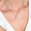ZINZI zilveren paperclip schakelketting 45cm met trendy slotje als bedel 40-45cm ZIC2355