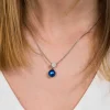 ZINZI zilveren parelhanger 18mm witte zirconia's blauwe parel ZIH1151B (zonder collier)