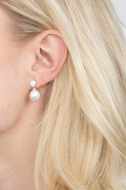 Zinzi zilveren pareloorknoppen wit ZIO1151