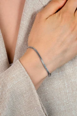 ZINZI zilveren platte slangen schakel armband (2,8mm breed) 18-21cm ZIA2847