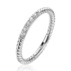 ZINZI zilveren ring gedraaid 2mm witte zirconia's ZIR2128