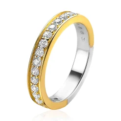 ZINZI zilveren ring geel verguld wit ZIR2050Y
