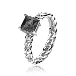 ZINZI zilveren ring gourmet grijs ZIR1163Z