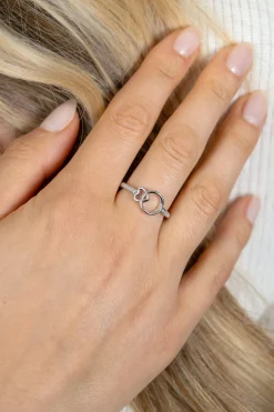 ZINZI zilveren ring met verbonden hart en rondje ZIR2811