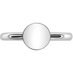 ZINZI zilveren ring rond glanzend plaatje 8mm ZIR2220