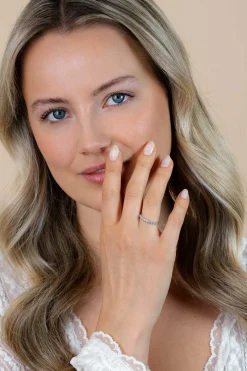 ZINZI zilveren ring wit ZIR827