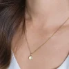 ZINZI zilveren ronde hanger geel verguld halve maan wit ZIH2067G (zonder collier)