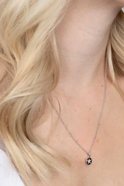 ZINZI zilveren ronde hanger ster wit ZIH2066 (zonder collier)
