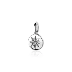 ZINZI zilveren ronde hanger zonnetje ZIH2068 (zonder collier)