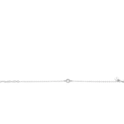 ZINZI zilveren schakel armband met een lichtblauwe klaver in het midden 16-19cm ZIA2905B