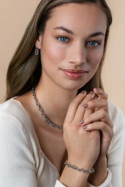 ZINZI zilveren schakel armband, waarbij ronde schakels zijn gecombineerd met zes trendy grotere marine schakels 7,8mm breed 17-20cm ZIA2580