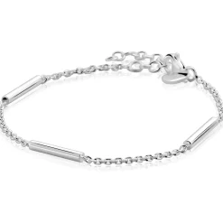 ZINZI zilveren schakelarmband met drie gladde ronde staafjes ZIA2800