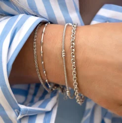 ZINZI zilveren schakelarmband palmier 2mm breed ZIA1931