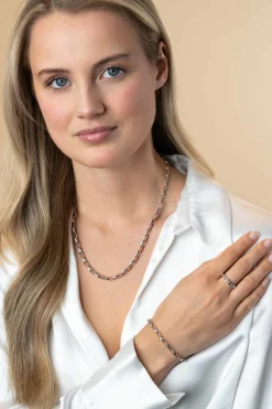 ZINZI zilveren schakelarmband met rechthoekige schakels 3,8mm breed 20cm ZIA2514