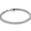 ZINZI zilveren schakelarmband vossenstaart 21cm voor de bredere pols 4mm breed ZIA1925-21